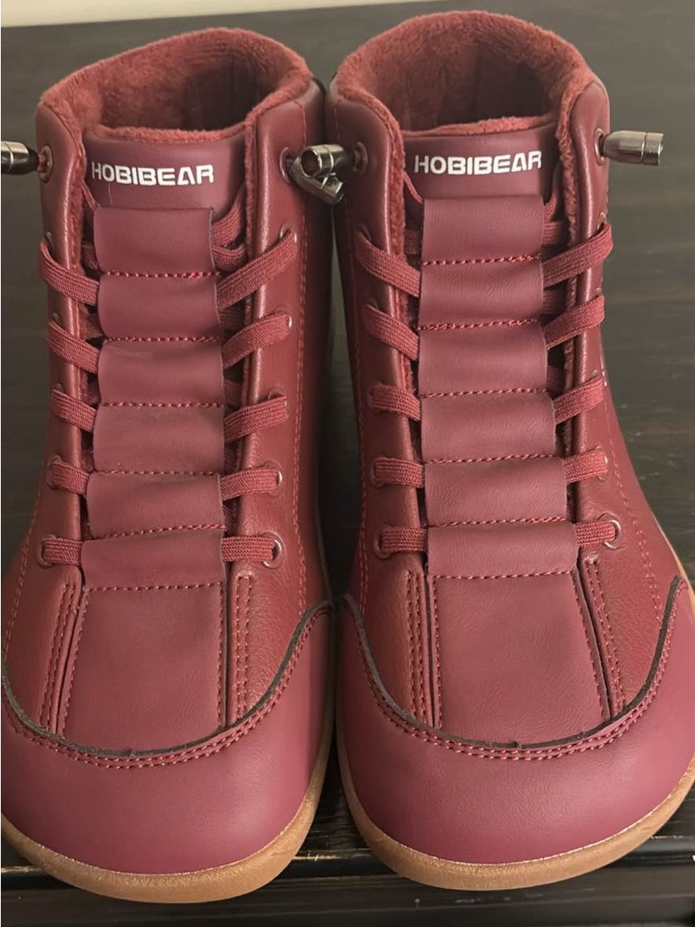 Hobibear Kids' High-Top Sneakers in Burgundy Size 2.5